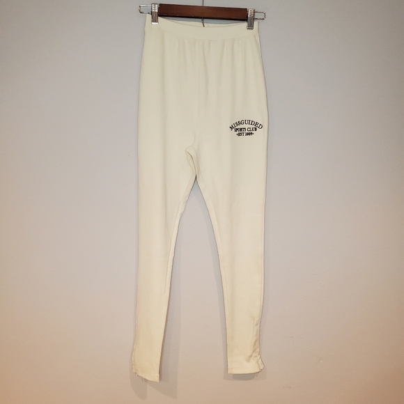 Misguided off white Leggings - Picture 1 of 9